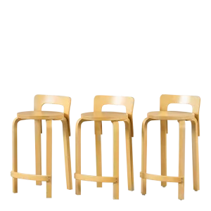 1930s design Alvar Aalto : model K65 birchwood counter stools