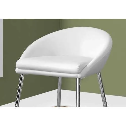 41" x 41" x 59.5" White  Foam  Metal  LeatherLook  Barstool 2pcs