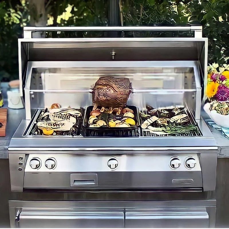 Alfresco ALXE 42-Inch Built-In Gas Grill With Sear Zone And Rotisserie