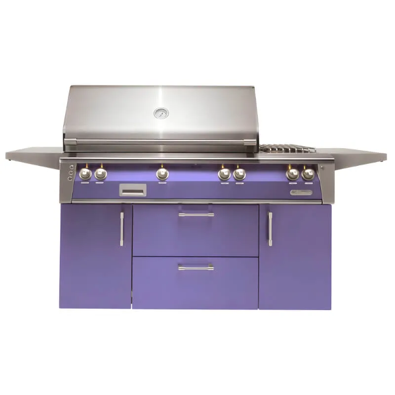 Alfresco ALXE 56-Inch Freestanding Gas Deluxe Grill With Rotisserie And Side Burner