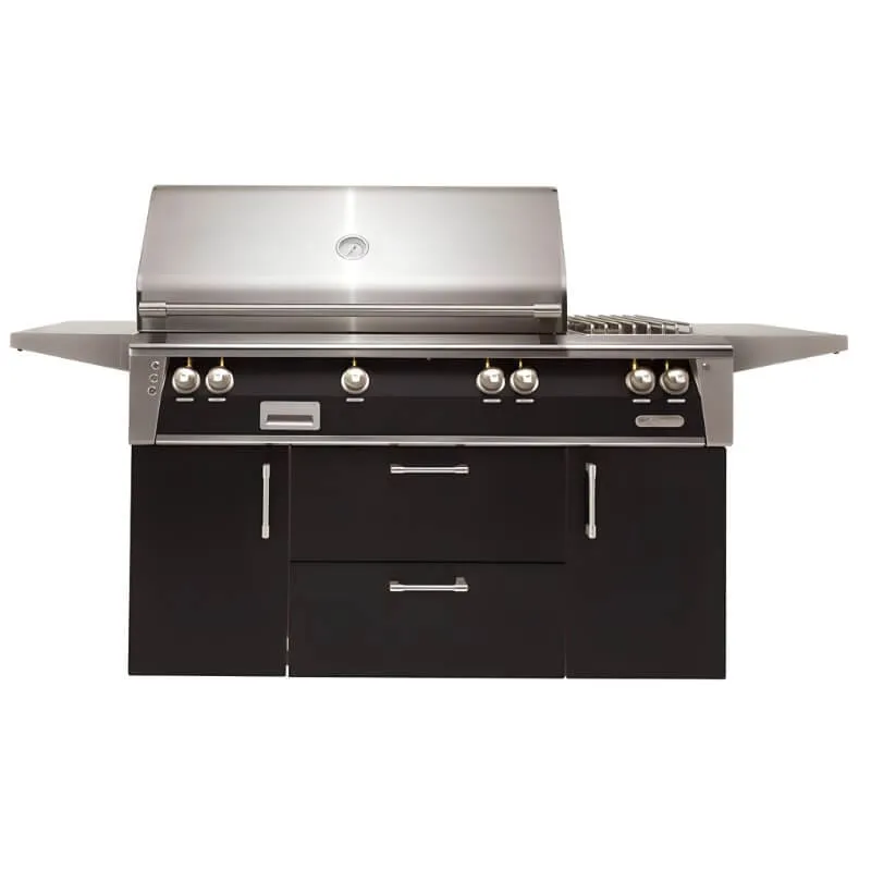 Alfresco ALXE 56-Inch Freestanding Gas Deluxe Grill With Rotisserie And Side Burner