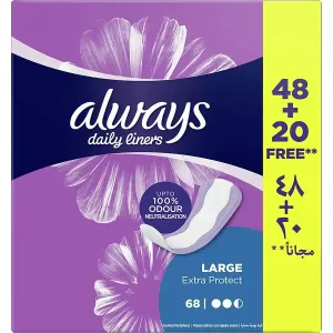 Always Liners Extra Protect Large (48 20Free)