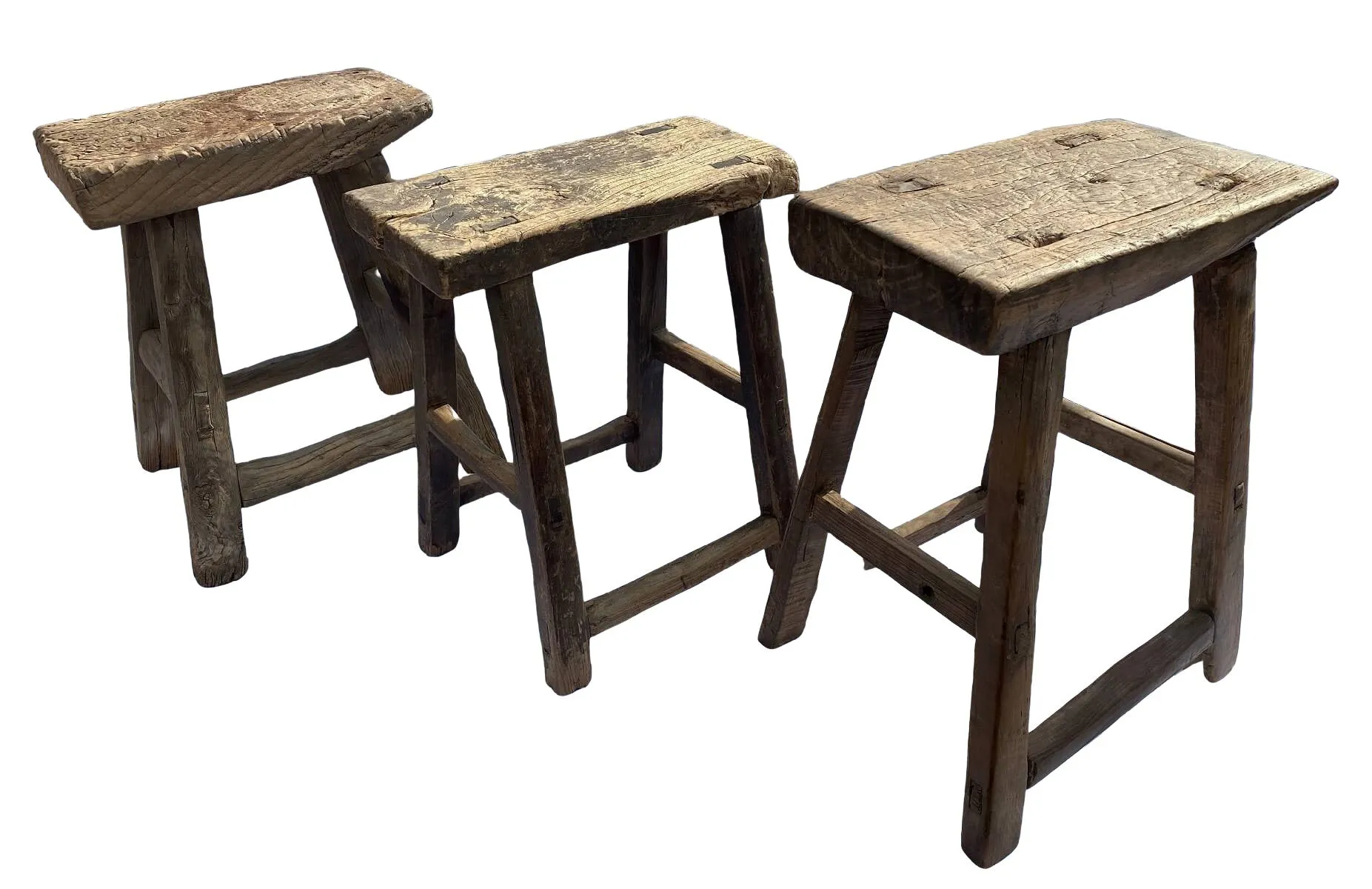 Antique Rustic Stool (45-55cm)