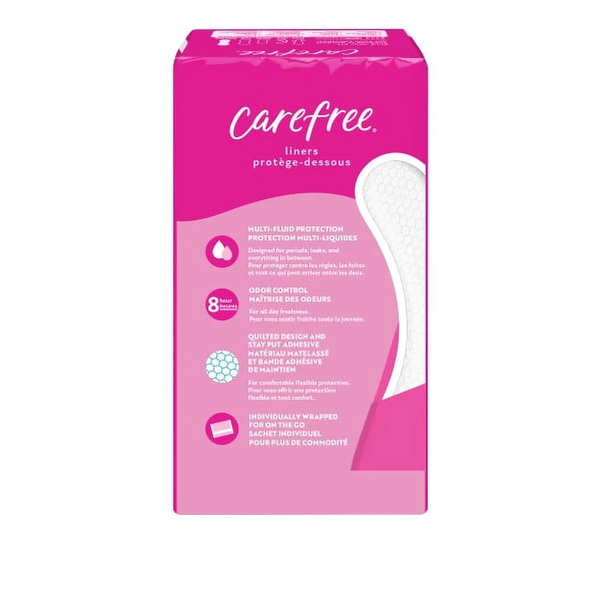 CAREFREE® Panty Liners, Extra Long, Unscented, 8 Hour Odor Control, 36ct