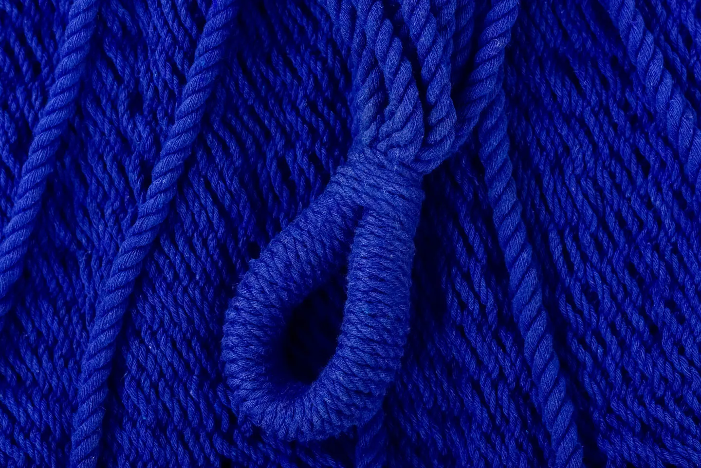 Cobalt Blue Cotton Hammock (Wooden Bar)