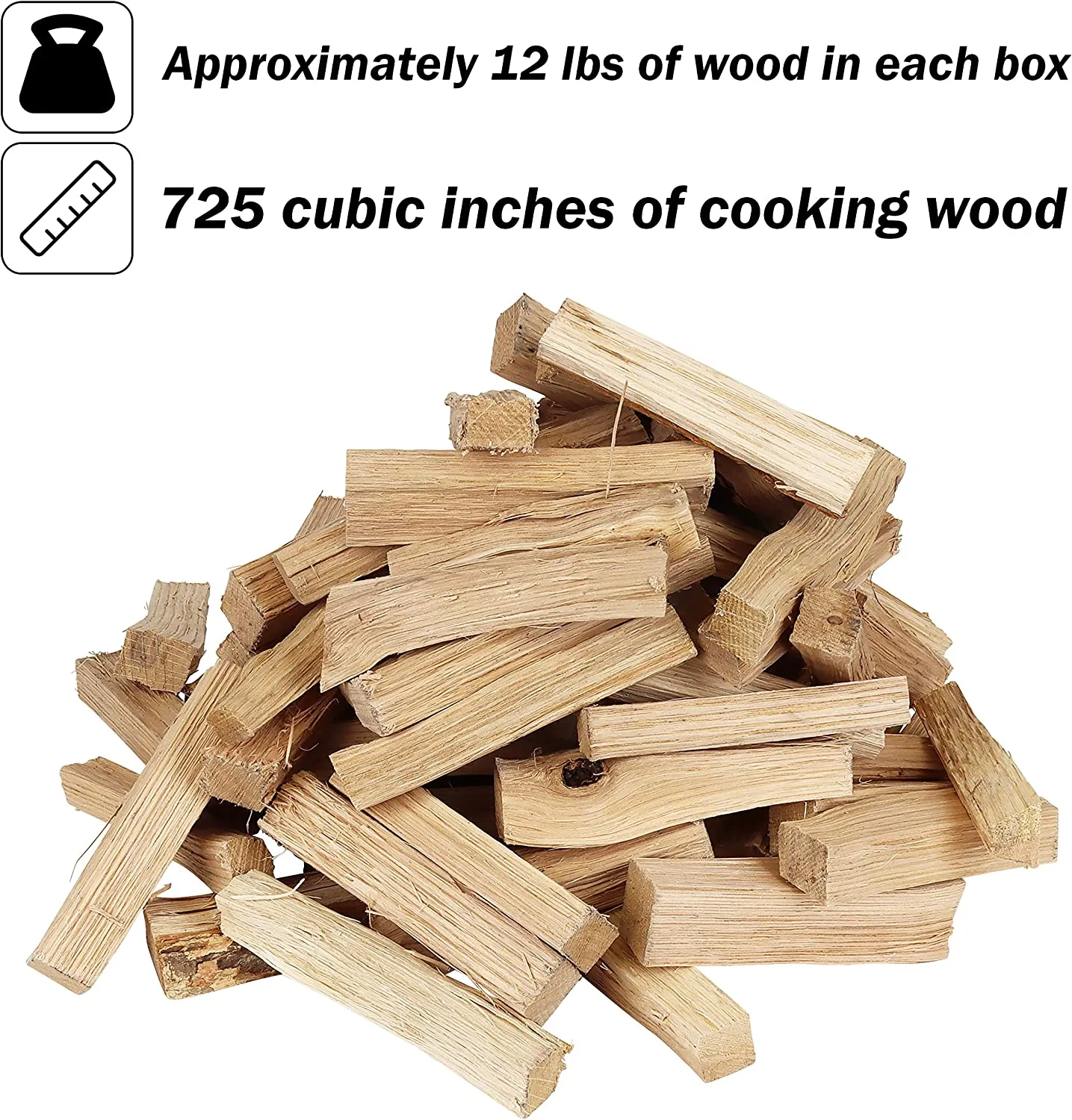 Cookwood Pizza Oven Wood 6 Inch Mini Splits Naturally Cured White Oak for Portable Wood Fired Ovens 650 Cubic Inches