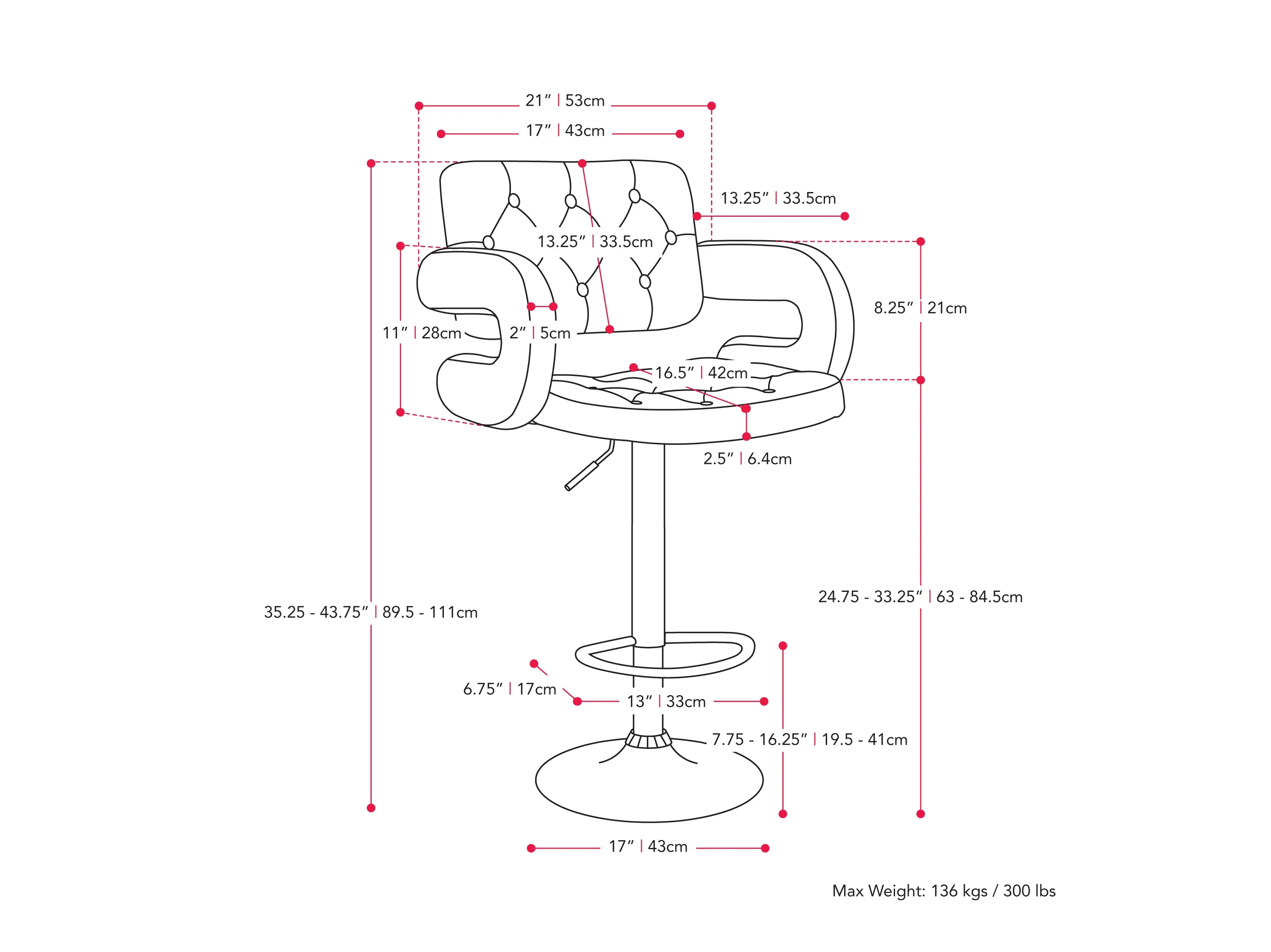 Dark Grey Bar Stools with Arms, Set of 2