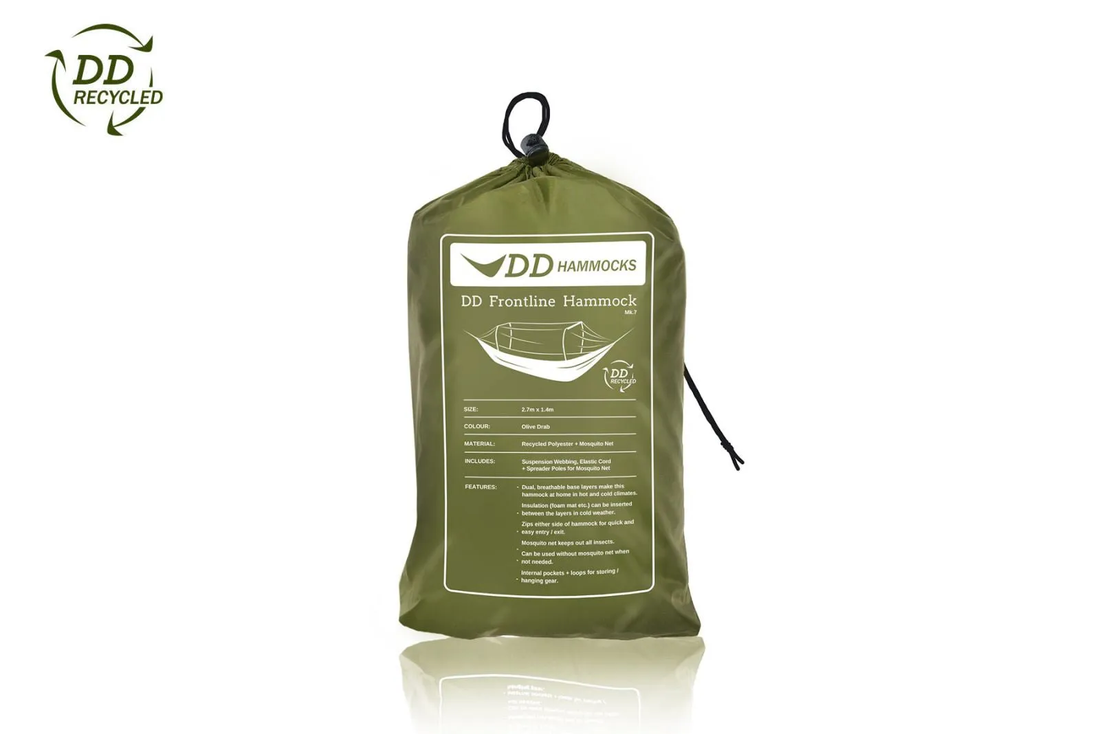 DD Hammocks Recycled Frontline Hammock - Olive Drab