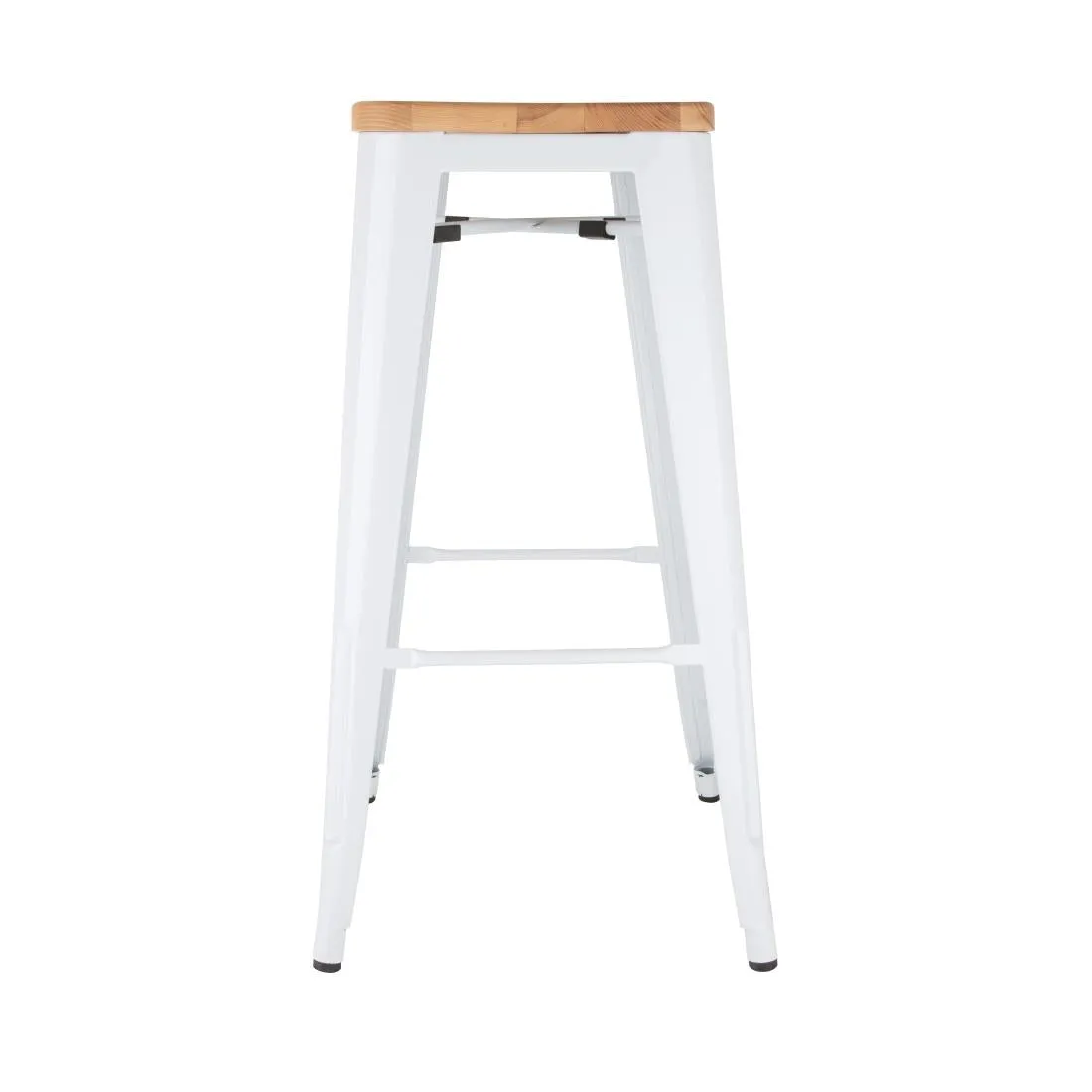 DW739 Bolero Bistro High Stools with Wooden Seatpad White (Pack of 4)