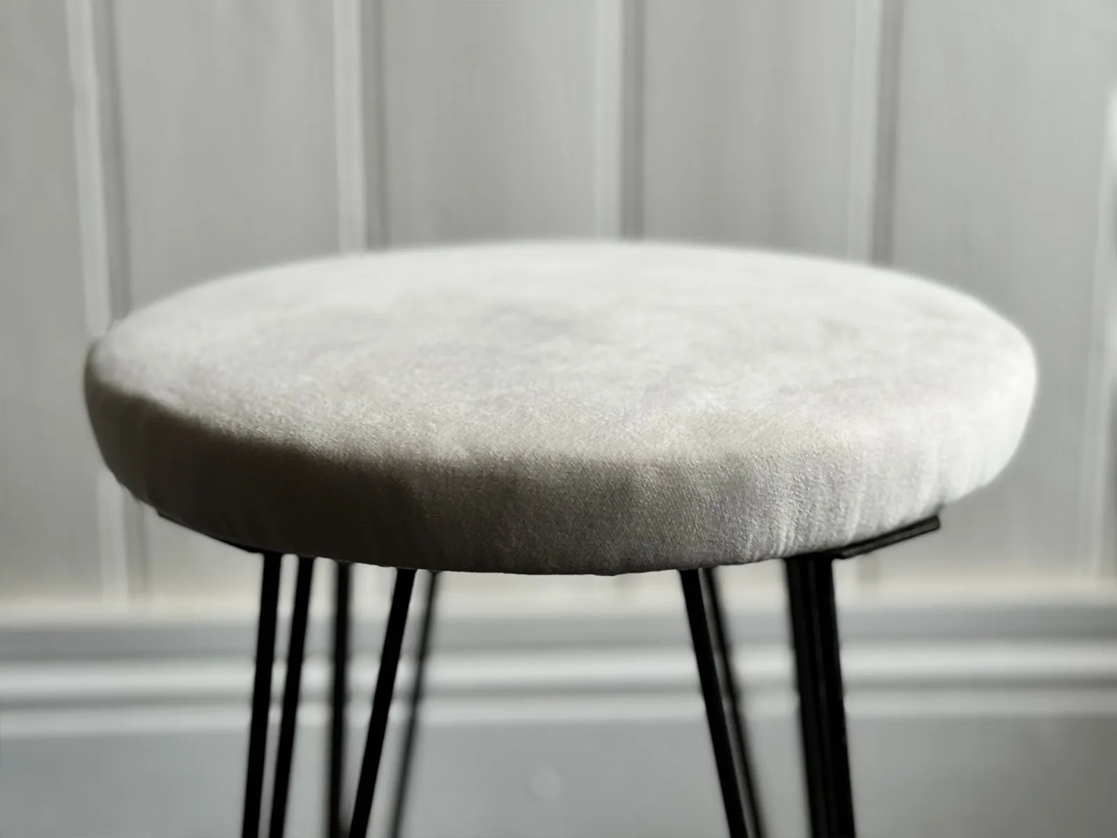 Five 1950's French Stools with Distinctive Metal Legs - Sold separately