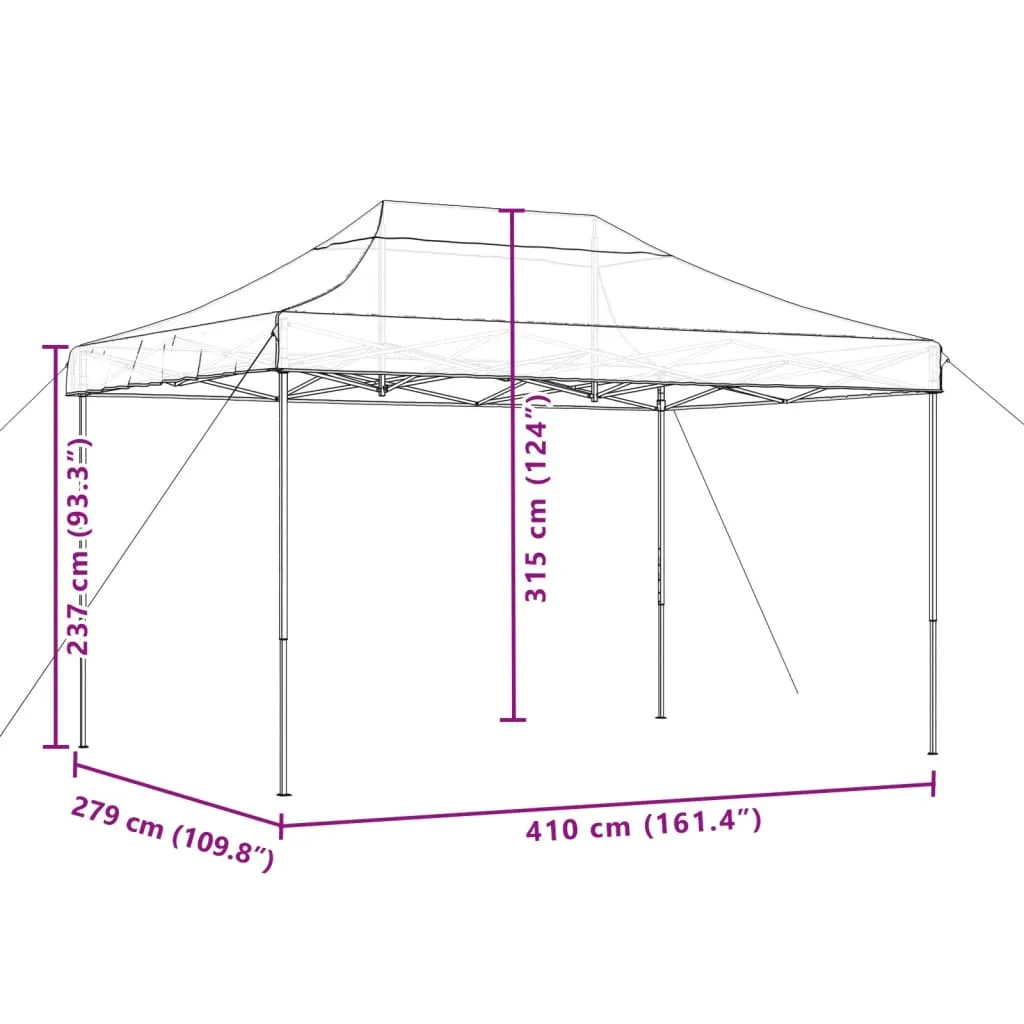 Foldable Party Tent Pop-Up Beige 410x279x315 cm