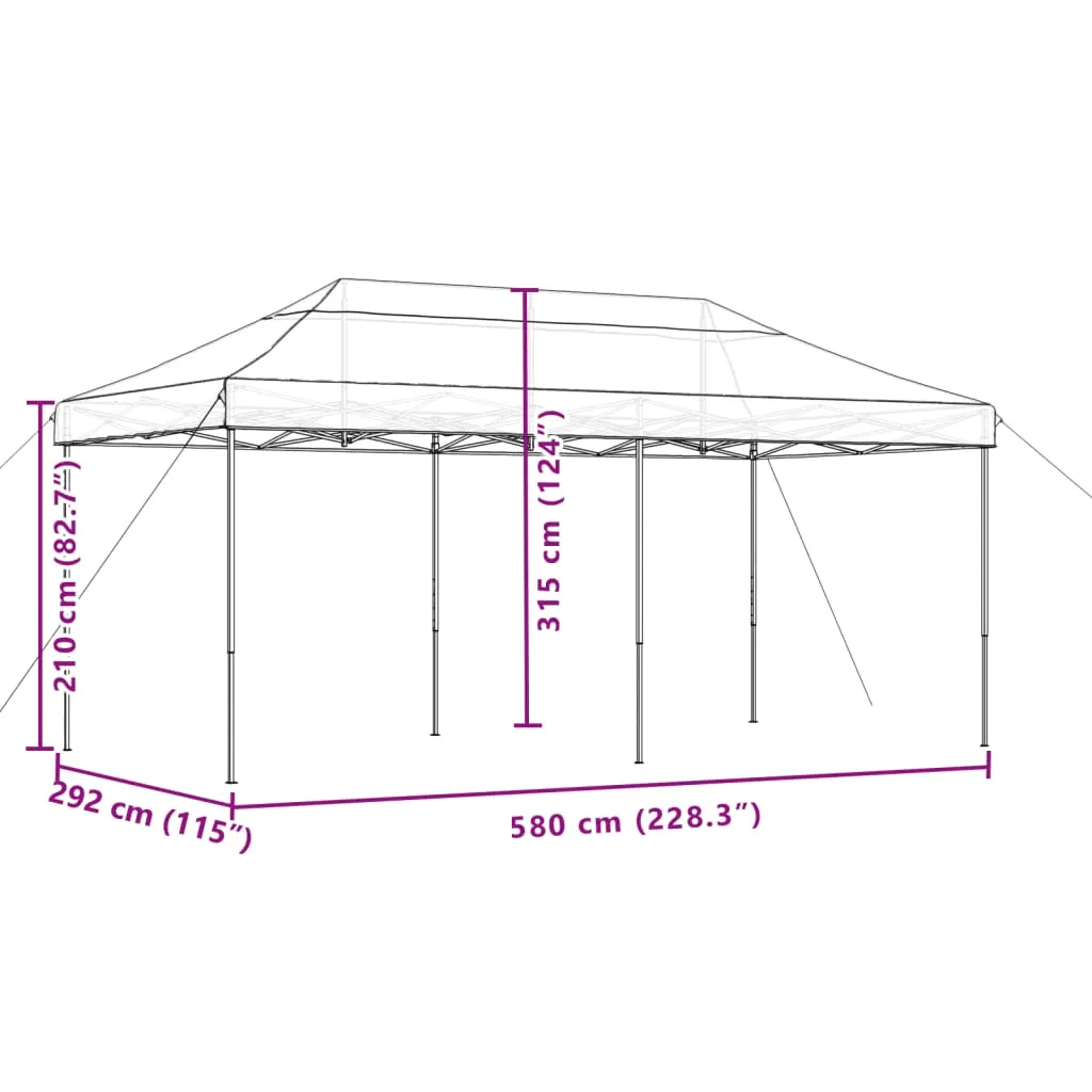 Foldable Party Tent Pop-Up Green 580x292x315 cm