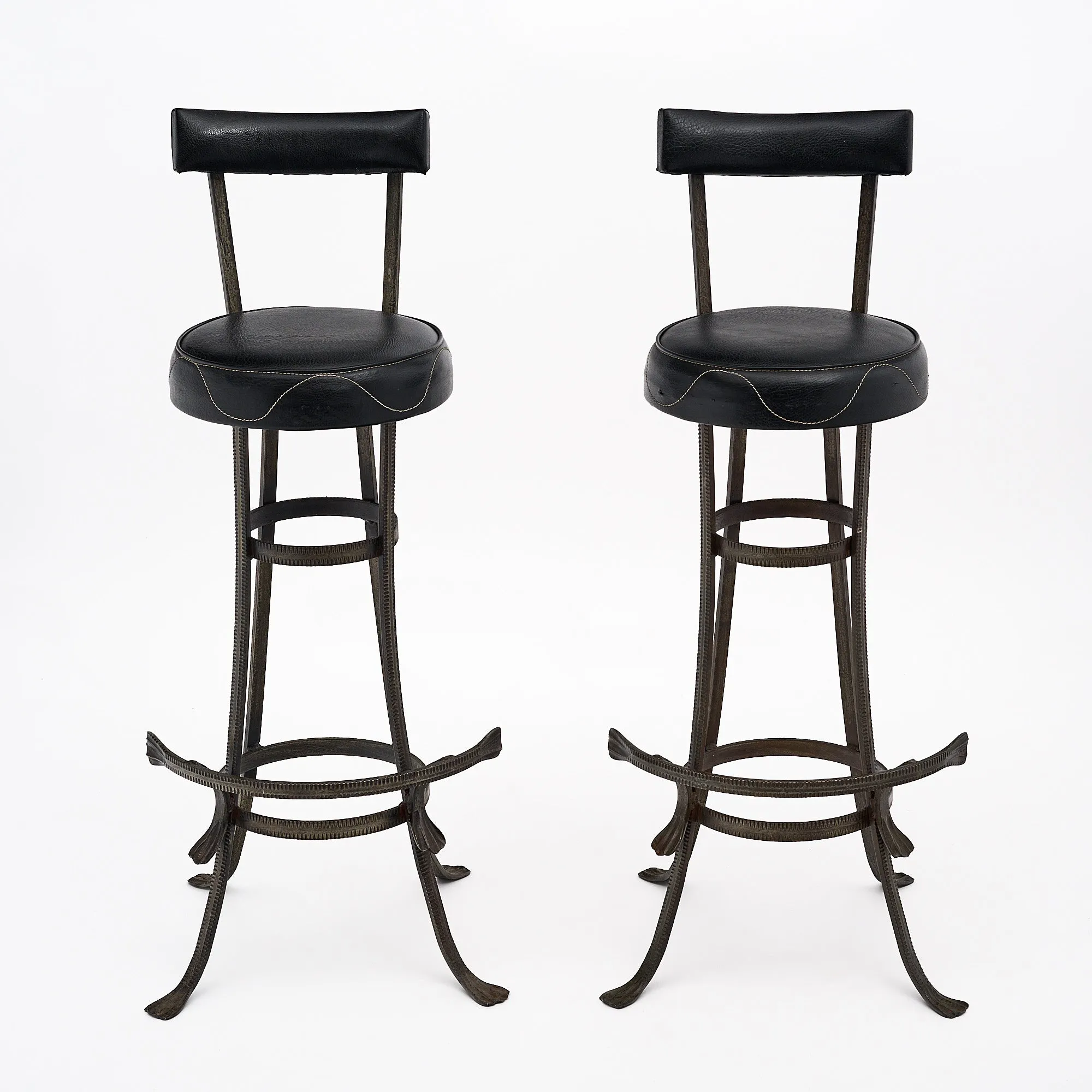 French Art Deco Period Iron Bar and Stools