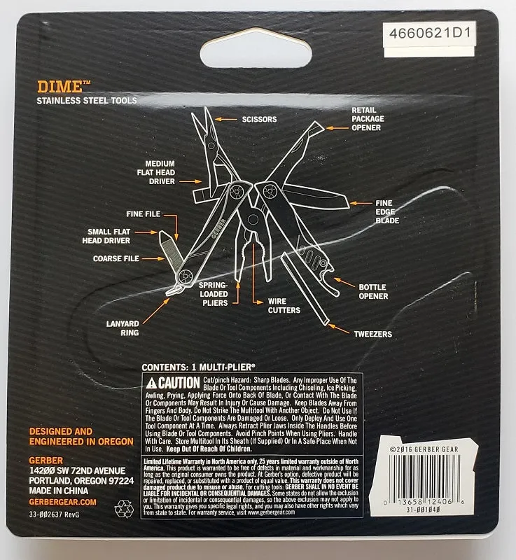 Gerber Dime 12 Tool Multi-Plier 31-001040N