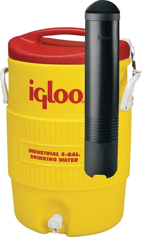 IGLOO 11863 Water Cooler, 5 gal Tank, Drip-Resistant, Recessed Spigot, Plastic, Red/Yellow :EA: QUANTITY: 1