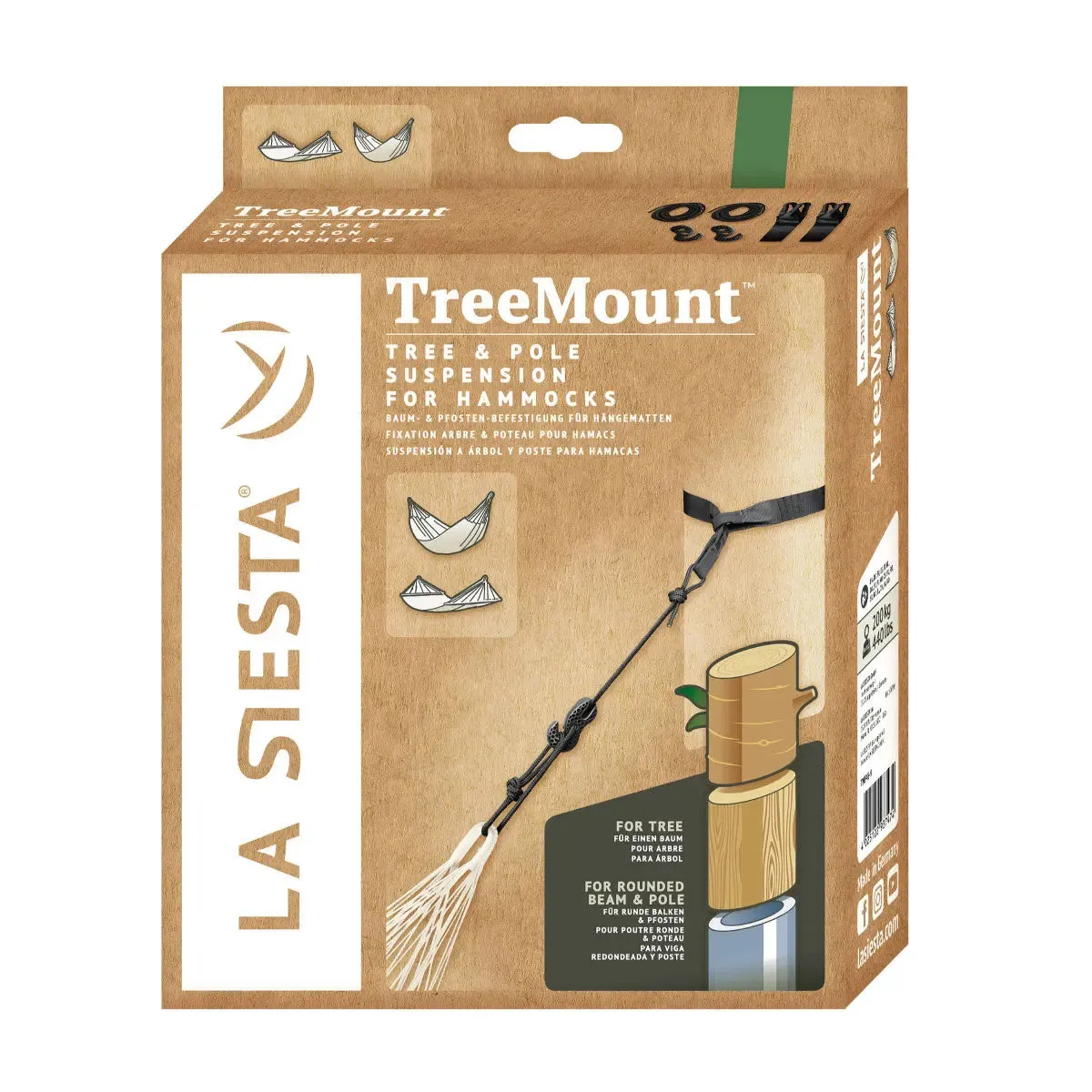 LA SIESTA TreeMount tree & pole suspension set for hammock