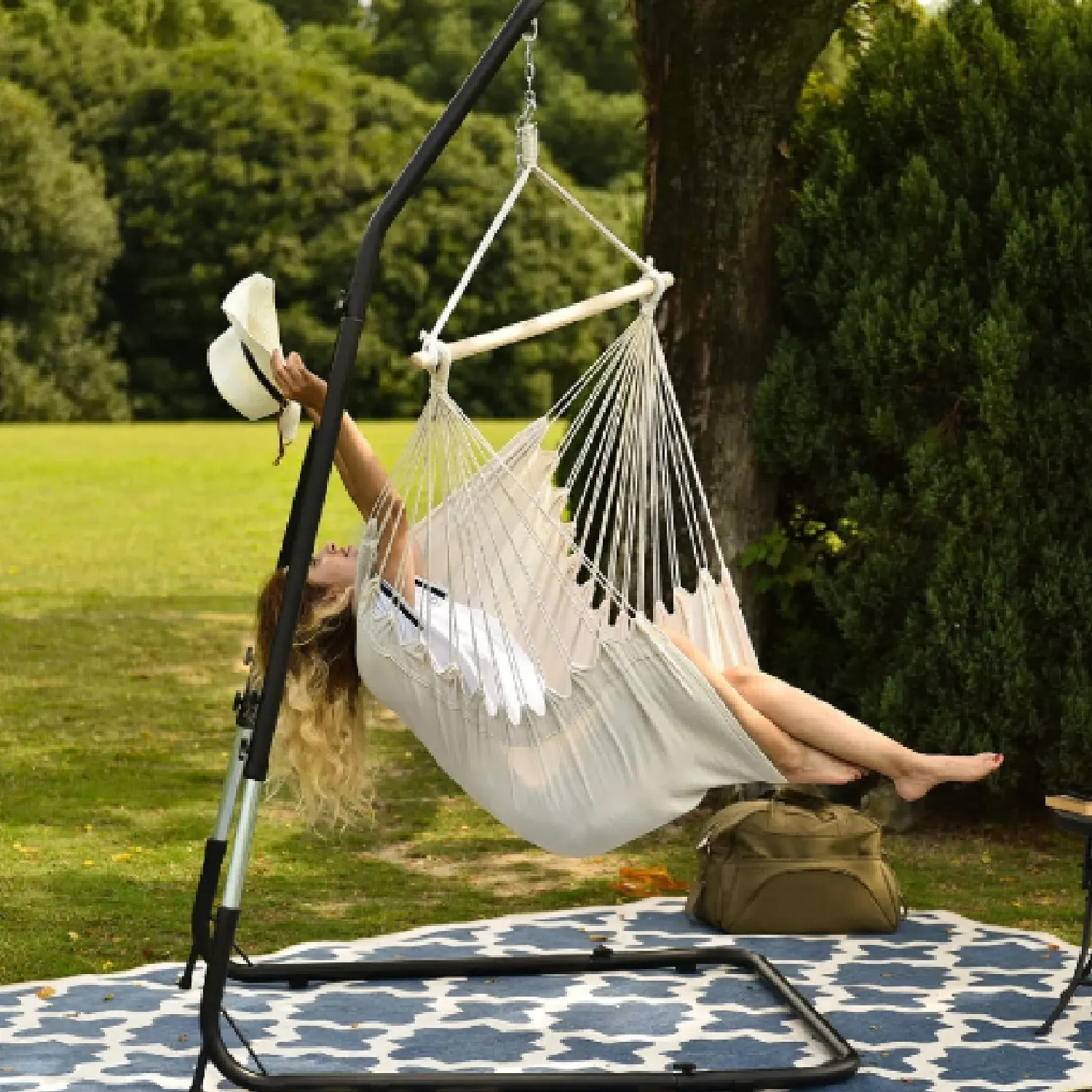 Lazy Daze Hammocks Hanging Rope Hammock Chair Swing | 300lbs