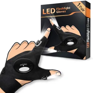 LED Flashlight Gloves Gifts for Men, Stocking Stuffers for Men Women Dad Teens, Christmas Mens Gift Idea, Cool Tool Gadget Fishing Stuff Birthday Gifts Husband Boyfriend Him Brother Mechanic Car Guy