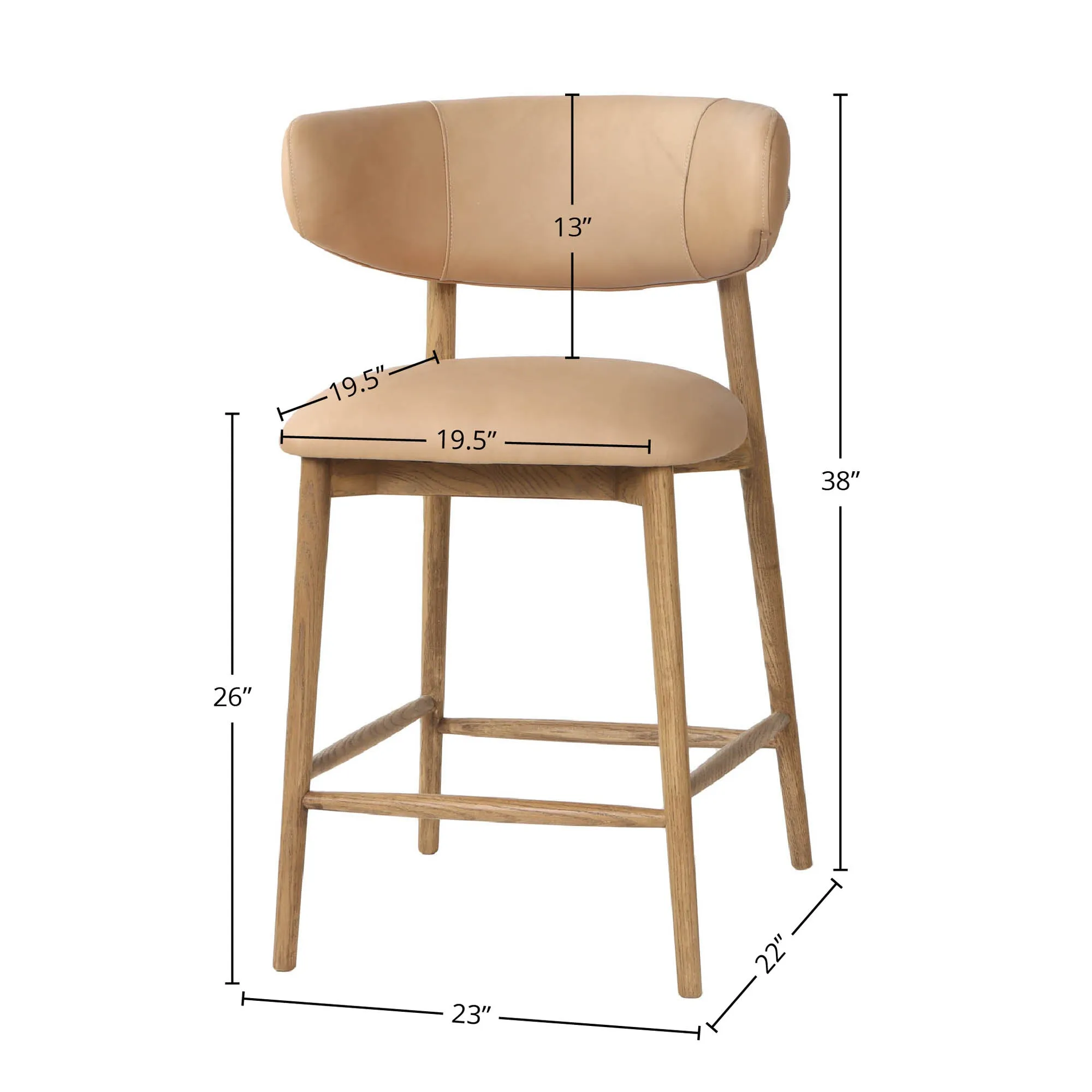 Milo Counter Stool - Nude