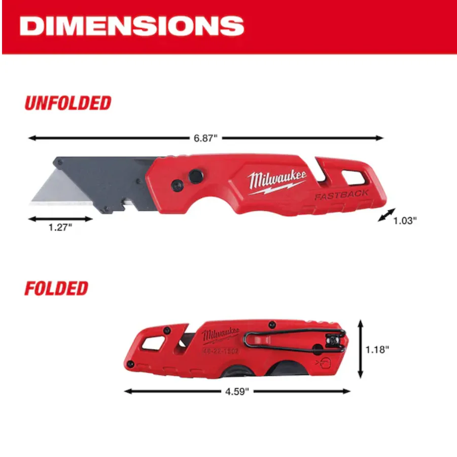 Milwaukee 48-22-1504 FASTBACK™ Folding Utility Knife and Blades Set