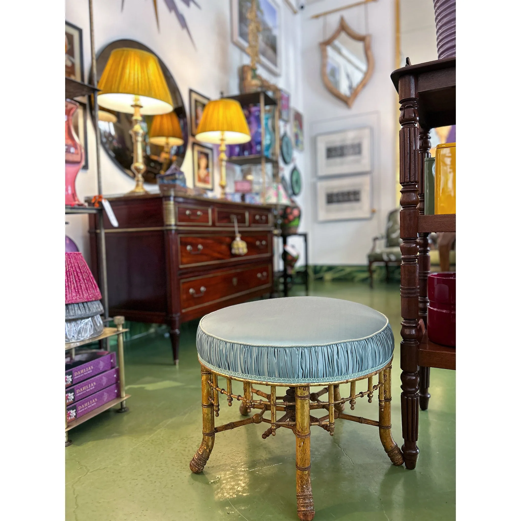 Napoleon III Gilt Wood Faux-Bamboo Circular Stool