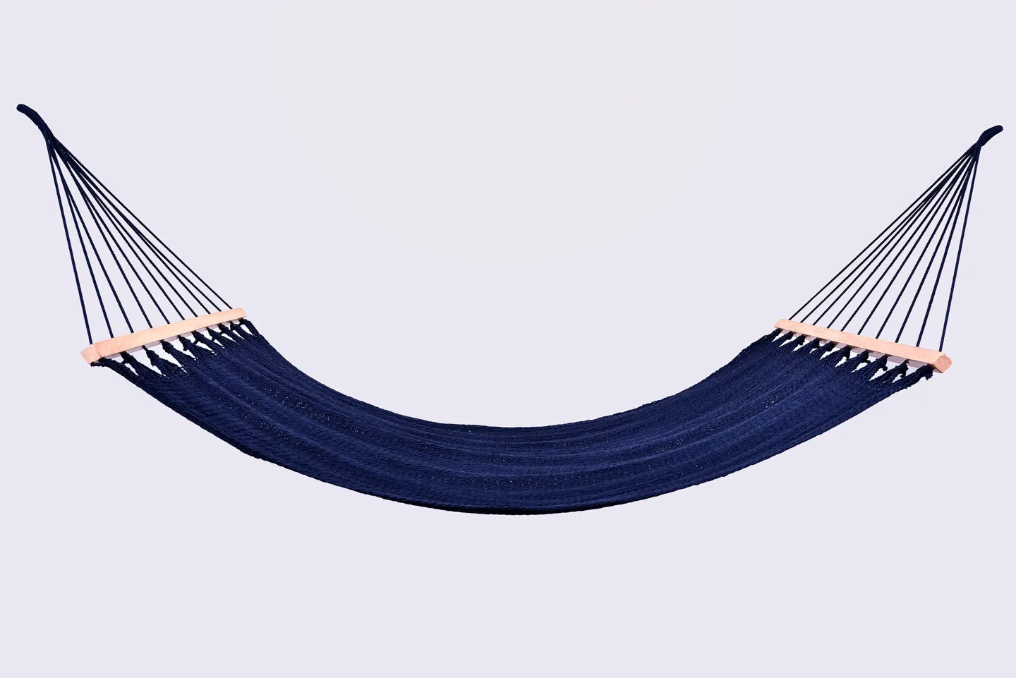 Navy Blue Cotton Hammock (Wooden Bar)