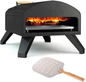 Outdoor Pizza Oven Black   Pizza Peel Combo