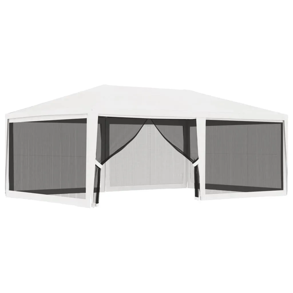 Party Tent with 4 Mesh Sidewalls 4x6 m White