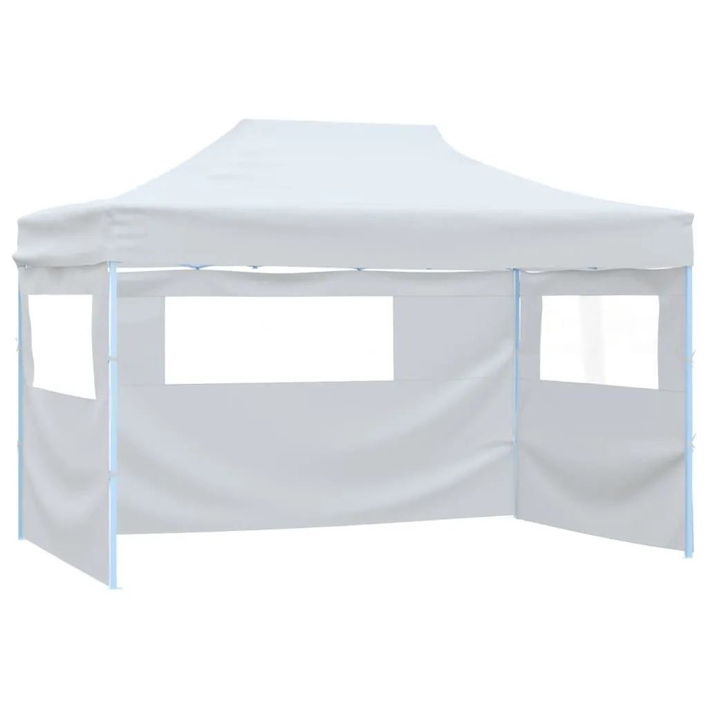 Professional Folding Party Tent with 4 Sidewalls 3x4 m Steel White