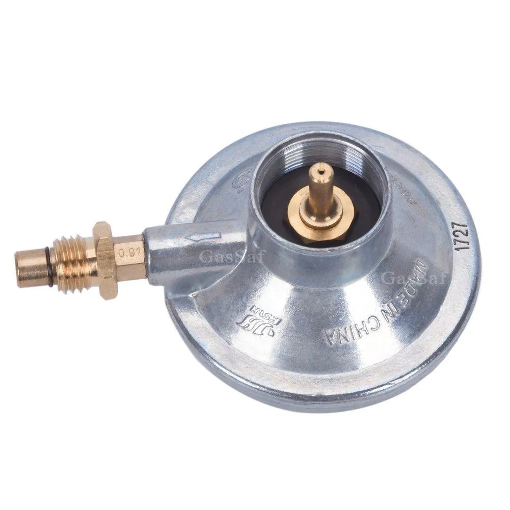 Propane Gas Grill Control Valve Table Top Regulator with a 1&quot;-20 Female Throwaway Cylinder Thread Inlet and an Orifice Outlet, By GASSAF