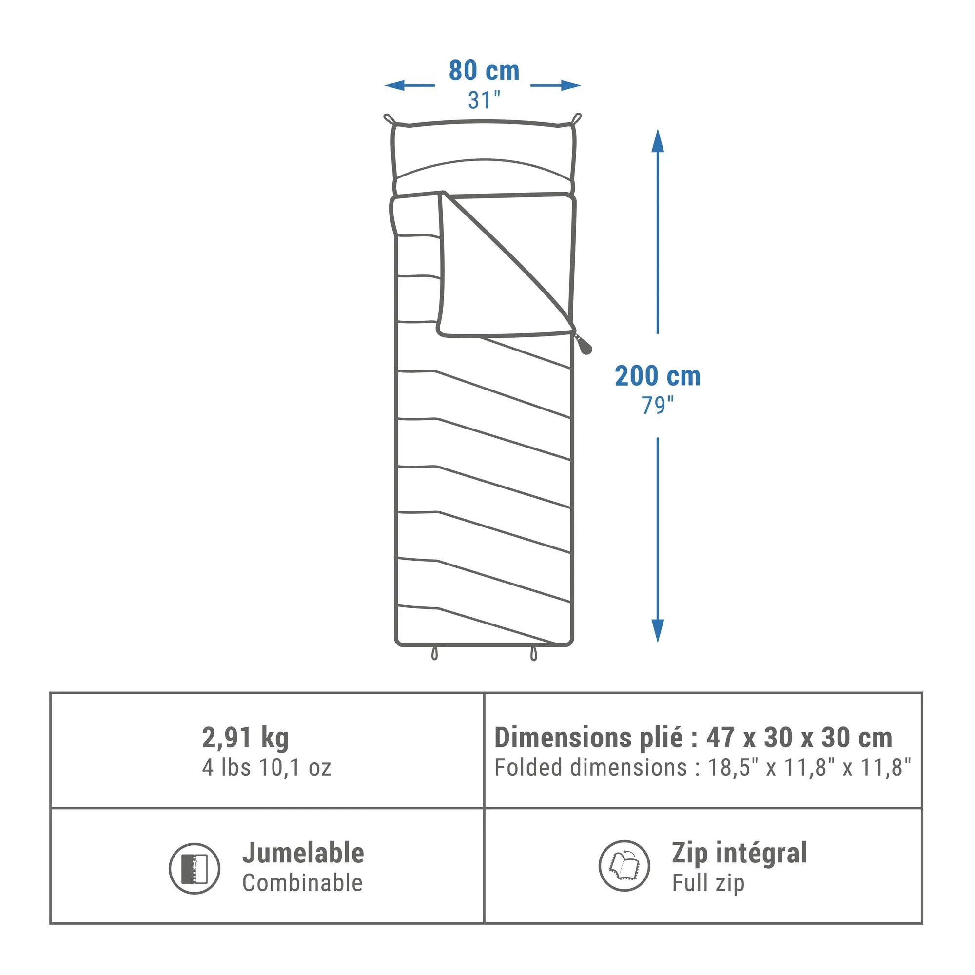 Quechua Arpenaz 32° Cotton Camping Sleeping Bag