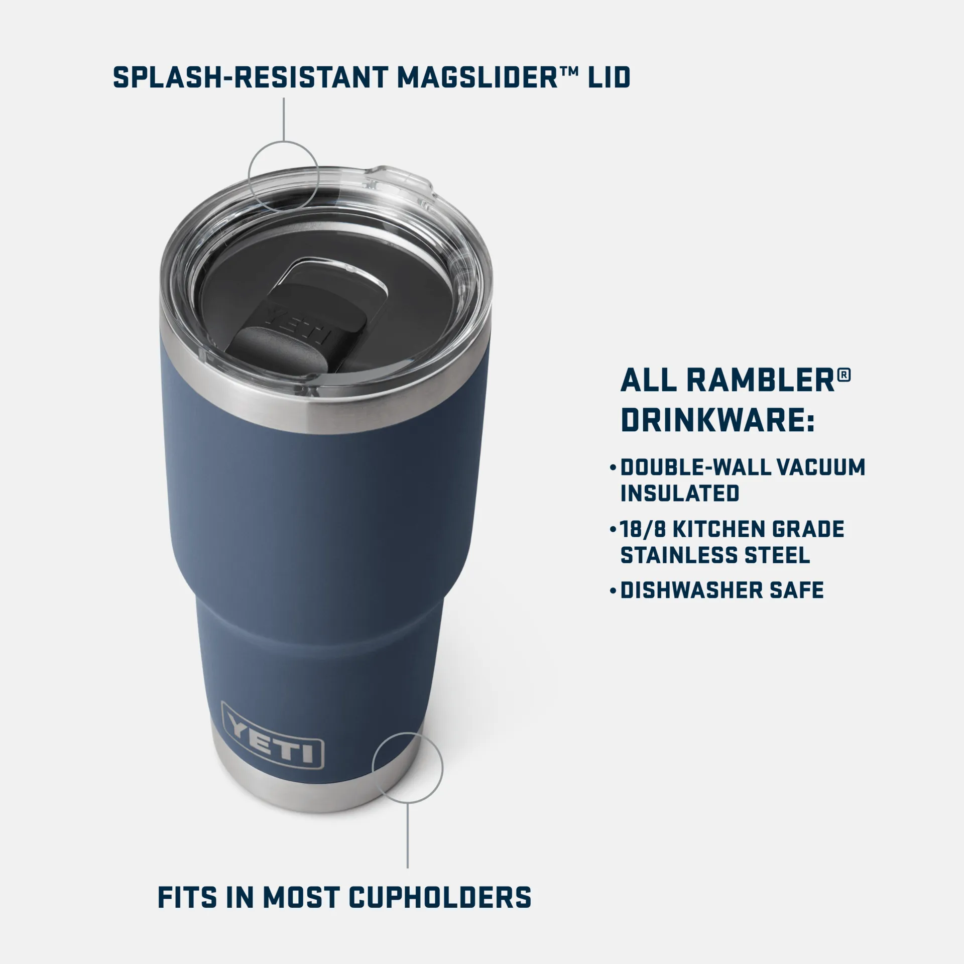 Rambler® 30 oz Tumbler w/Magslider™ Lid - Black