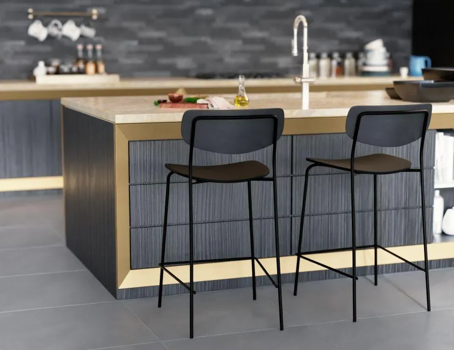 Rylie Stool - Black Stained Ash Seat and Backrest - 65cm Counter Kitchen Height