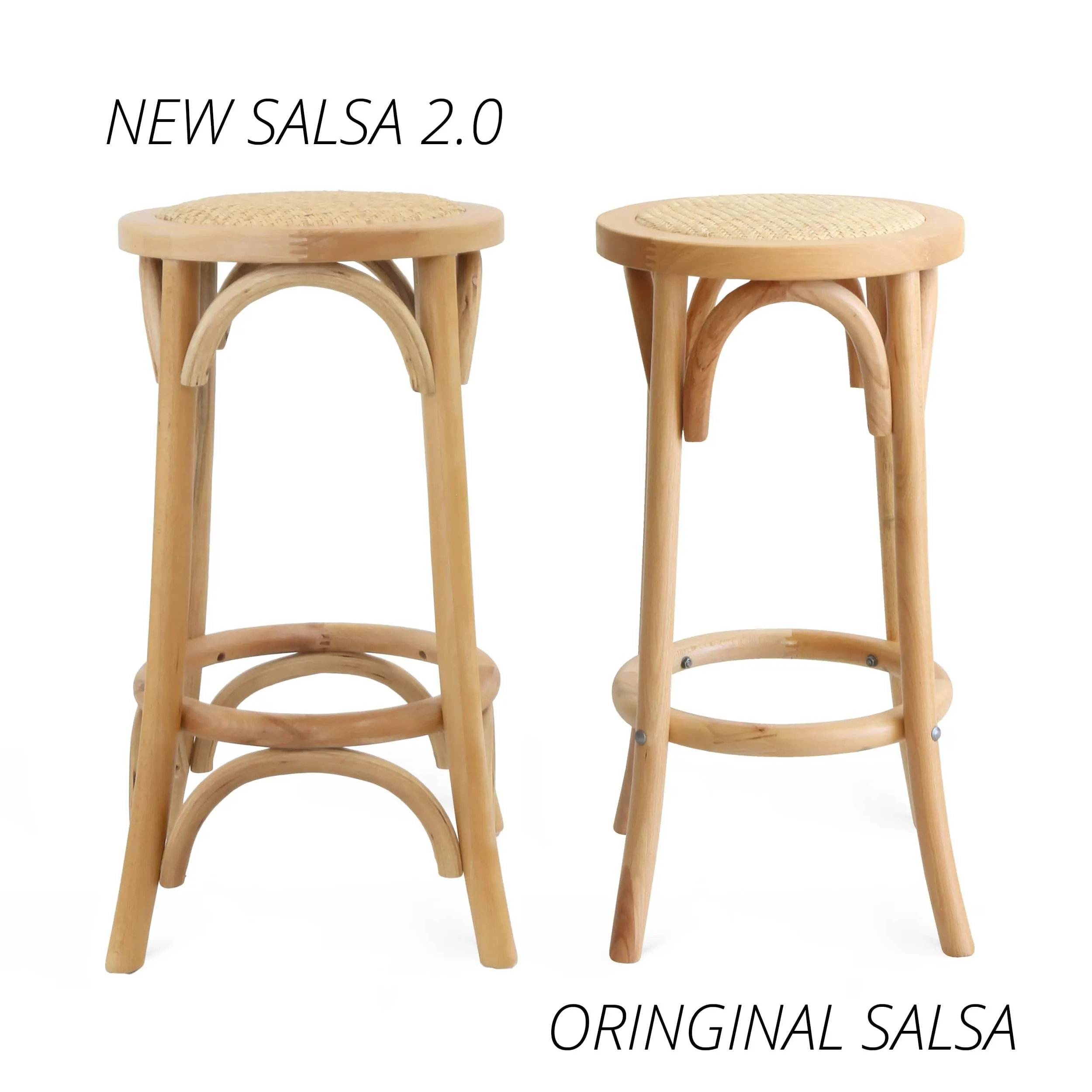 Salsa 2.0 Rattan & Bentwood Counter Stool Natural