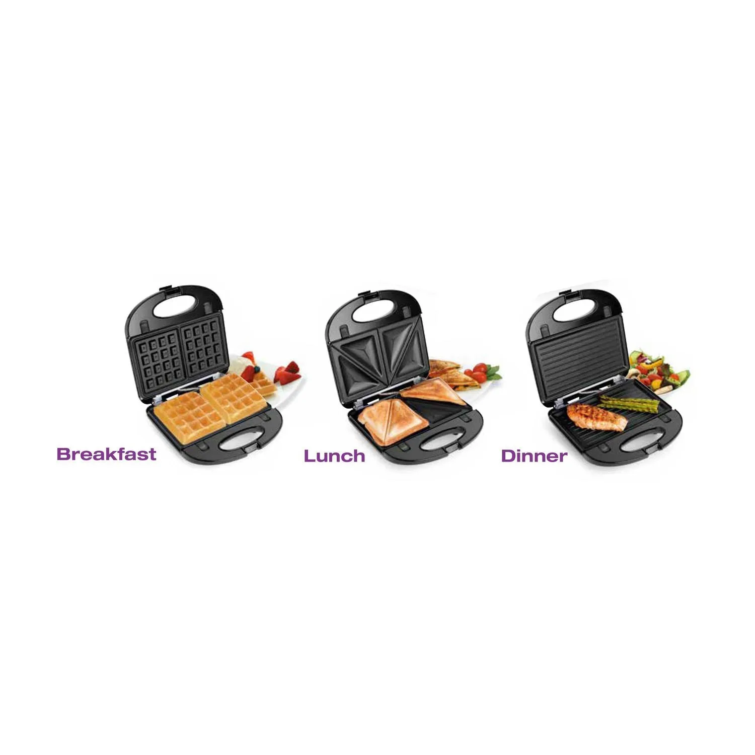 Salton Stainless Steel 3-in-1 Grill/Waffle/Sandwich Maker 1pc