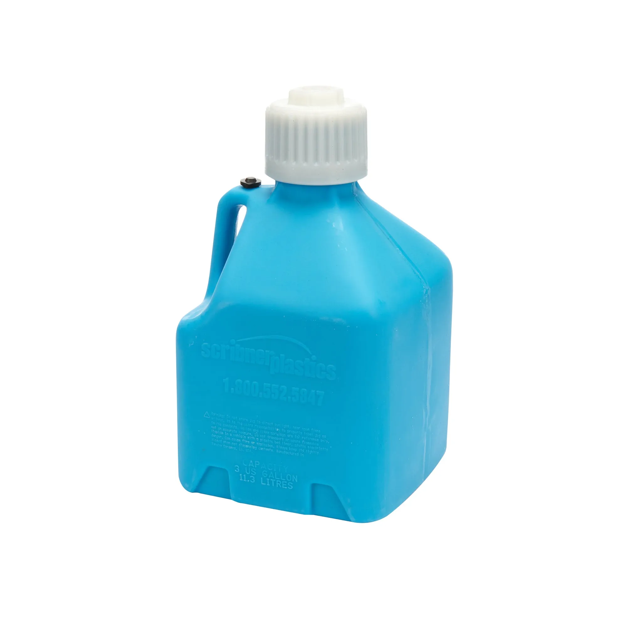 Scribner Utility Jug - 9-1/2 x 9-1/2 x 16" Tall - O-Ring Seal Cap - Flip-Up Vent - Square - Plastic - Blue