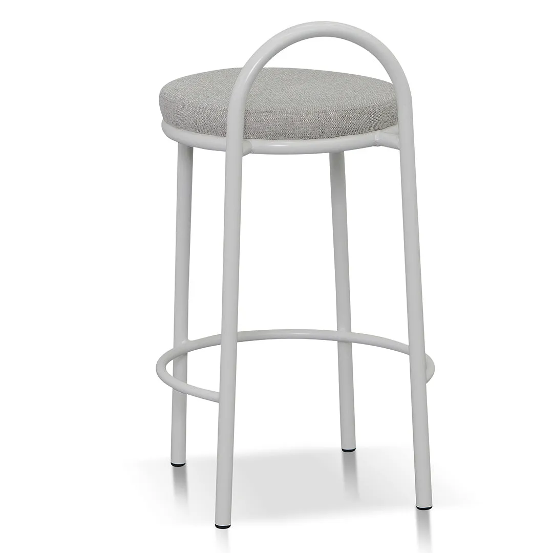 Set of 2 - Mclean 63cm White Frame Bar Stool - Coastal Light Grey