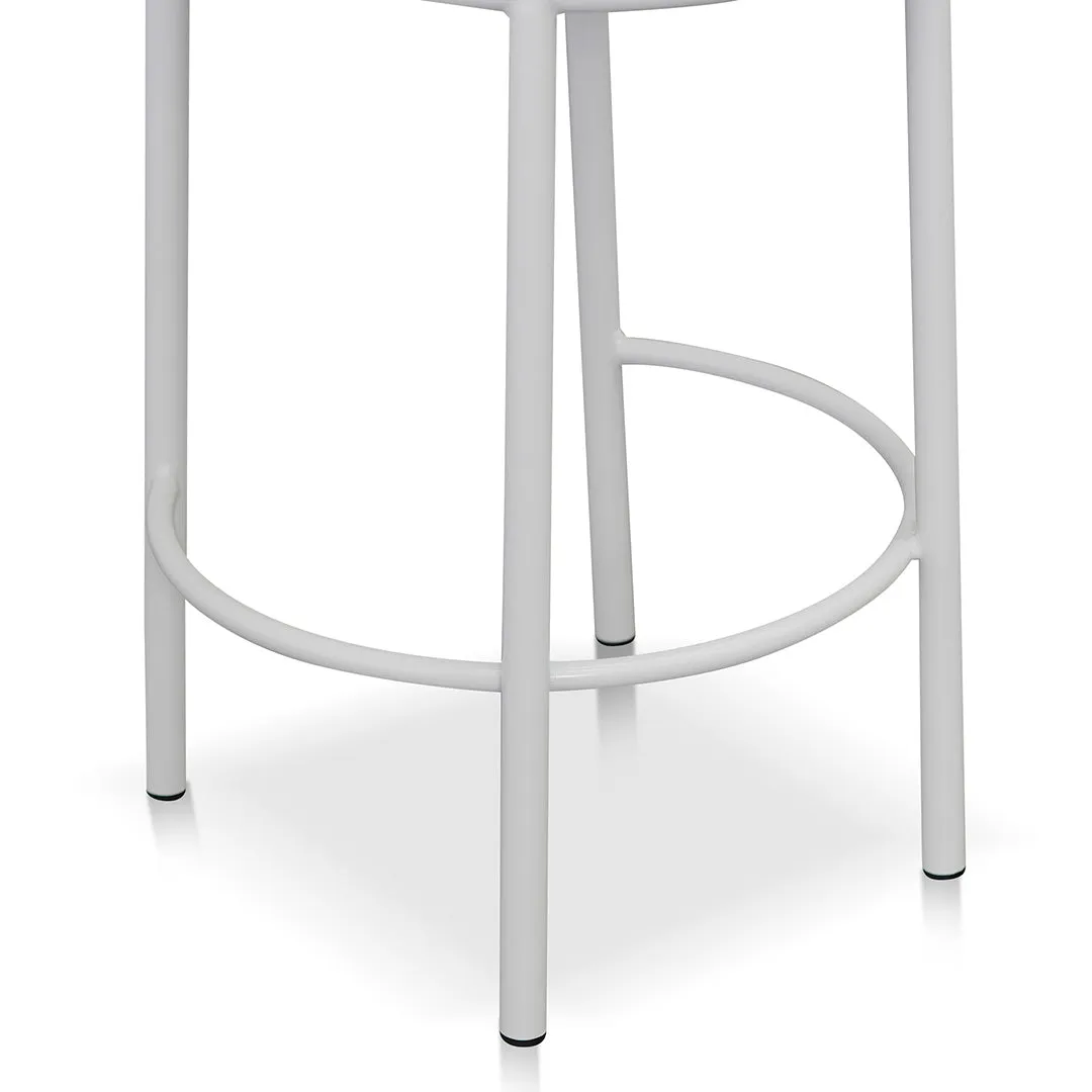 Set of 2 - Mclean 63cm White Frame Bar Stool - Coastal Light Grey