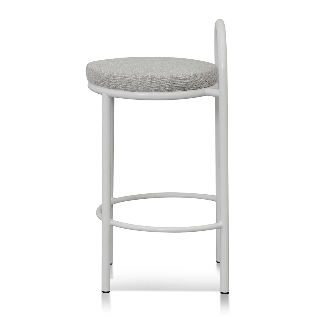 Set of 2 - Mclean 63cm White Frame Bar Stool - Coastal Light Grey