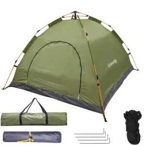 STRAUSS Automatic Portable Tent for Camping|5-10 Minutes Easy Setup|Ideal for Picnic,Hiking,Trekking,Outdoor Tent for Travel|Waterproof and Windproof Tent for Camping|Superior Air Ventilation|(Green)