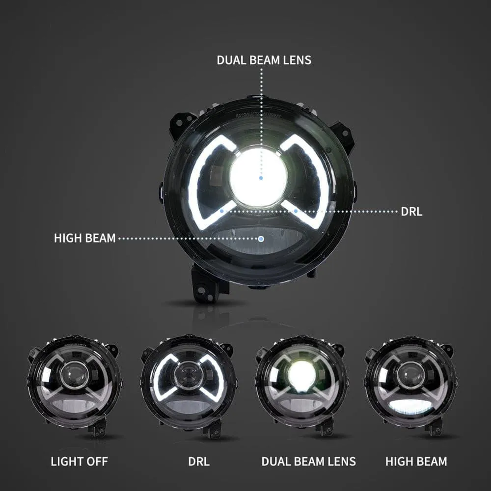 VLAND LED Headlights For Jeep Wrangler JL & Gladiator 2018-2023 [DOT. SAE.]