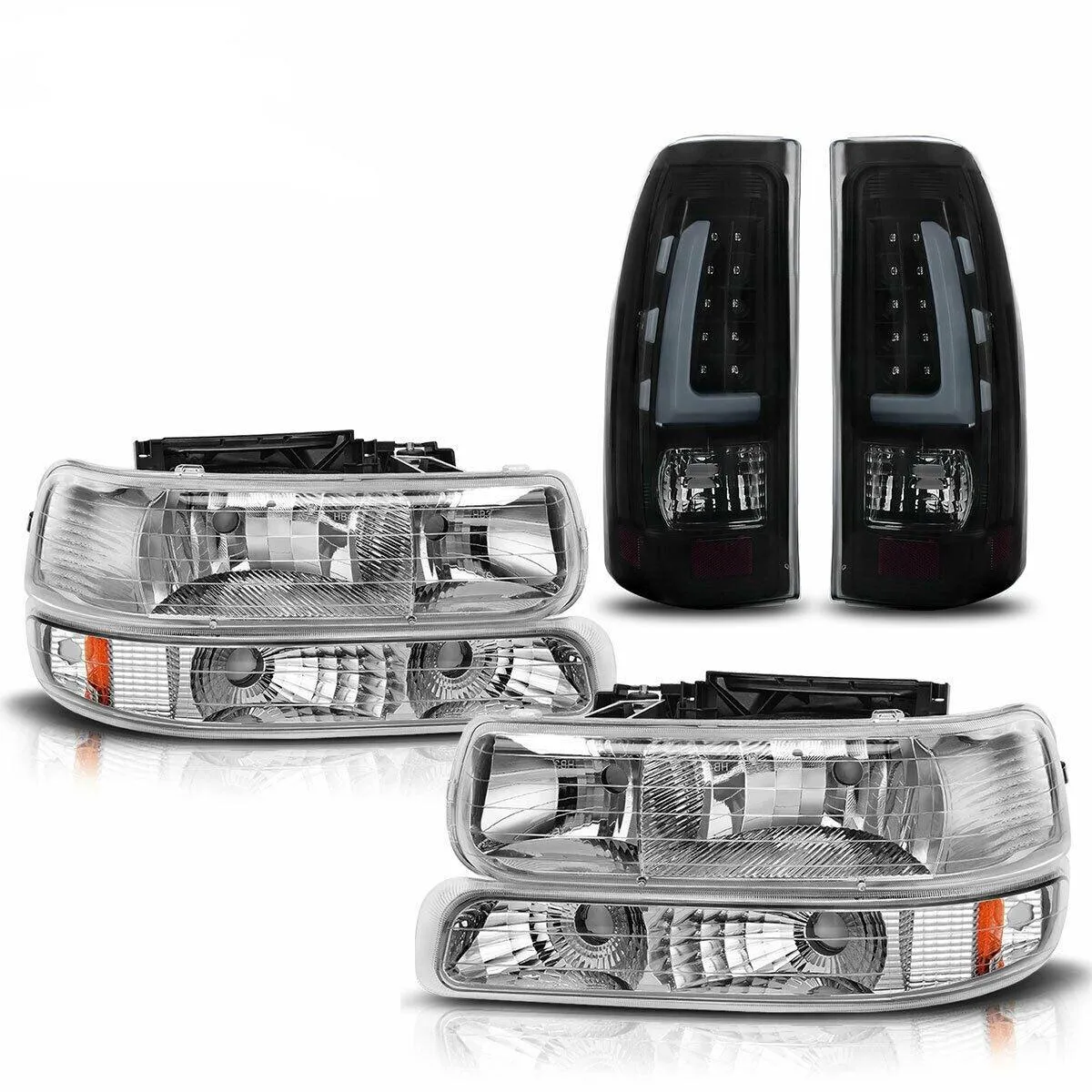 YITAMOTOR® For 1999-2002 Chevy Silverado 1500 2500 3500 Headlights   LED Tail Lights